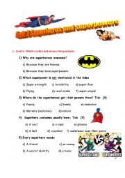 Superheros quiz based on a video