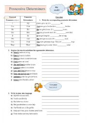 English Worksheet: Possessive Determiners