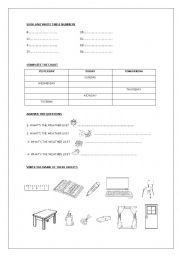 English Worksheet: Revision Worksheet