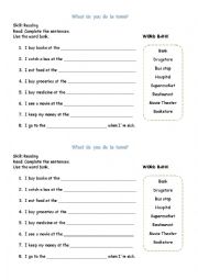 English Worksheet: description about places in town