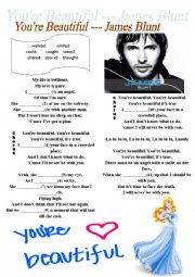 English Worksheet: Youre Beautiful --- James Blunt