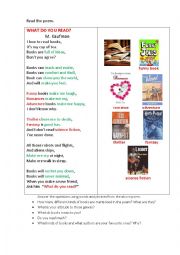 English Worksheet: Books (a poem+ questions)