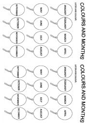 English Worksheet: COLOURS AND MONTHS!