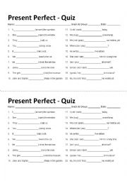 Present Perfect Quiz