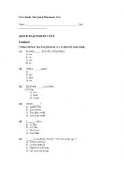 English Worksheet: Placement test