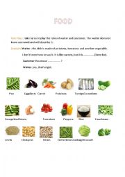 English Worksheet: Food Role Play