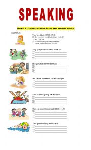 English Worksheet: SPEAKING PART 1