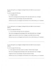 English Worksheet: Making suggestions roleplay