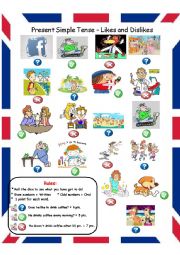 English Worksheet: Present Simple Tense -Likes and Dislikes