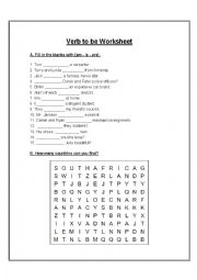 English Worksheet: Verb to be