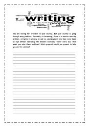 English Worksheet: Writing Exercise - Elections