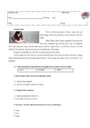 English Worksheet: Evaluation test about a drug-dependent- girl