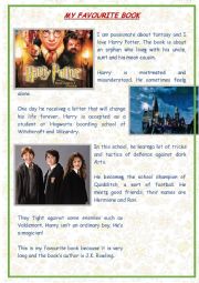 English Worksheet: My favourite book (Harry Potter)