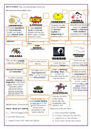 English Worksheet: movie genres