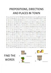 English Worksheet: PLACES PREPOSITIONS AND DIRECTIONS