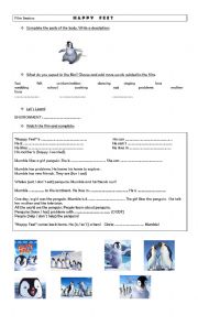 English Worksheet: Activities for the film Happy Feet