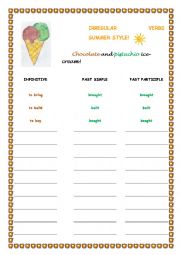 English Worksheet: Irregular Verbs Summer Style! 2/3