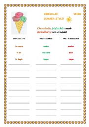English Worksheet: Irregular Verbs Summer Style! 3/3