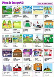 English Worksheet: Places in town Part 2