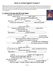 English Worksheet: Back to school again