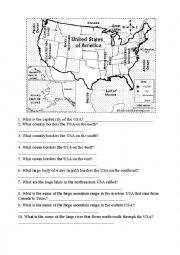 English Worksheet: USA quiz