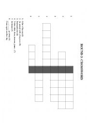 English Worksheet: YERSIN -CROSSWORD