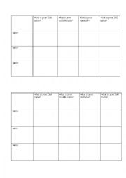 English Worksheet: speaking column