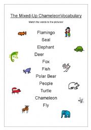 English Worksheet: The Mixed-Up Chameleon matching