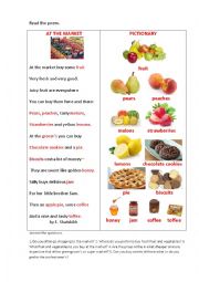 English Worksheet: AT THE MARKET ( a poem + questions)