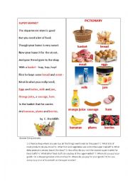 English Worksheet: SUPER MARKET (A poem + questions)