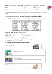 English Worksheet: The Present Continuous Tense