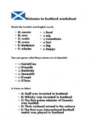 English Worksheet: Welcome to Scotland