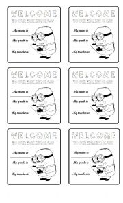 English Worksheet: Welcome to class