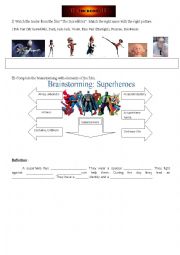 English Worksheet: Definition superhero