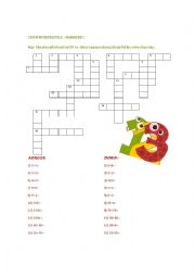 English Worksheet: CROSSWORD PUZZLE NUMBERS