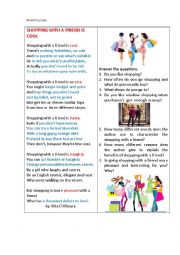 English Worksheet: SHOPPING WITH A FRIEND