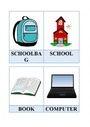 English Worksheet: School/Classroom Flashcards