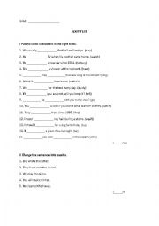 English Worksheet: Project 2 exam 7th grade