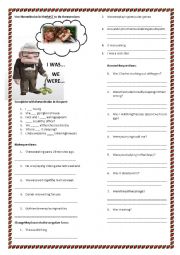 English Worksheet: verb to be int the past