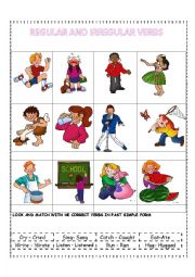 English Worksheet: Regular and Irregular verbs