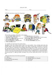 English Worksheet: Every day activities