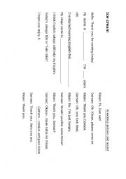 English Worksheet: ice cream