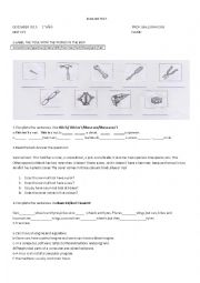 English Worksheet: TEST TECHNICAL ENGLISH 1