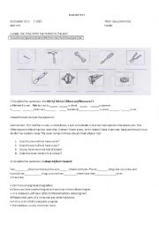 English Worksheet: TEST TECHNICAL ENGLISH 1