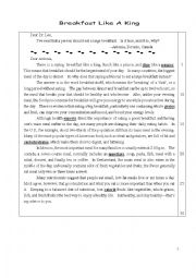 English Worksheet: Reading comprehension