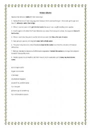 English Worksheet: Water Idioms