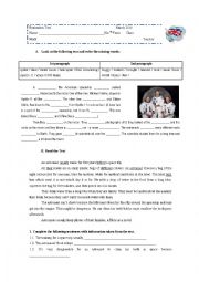 English Worksheet: Test about space