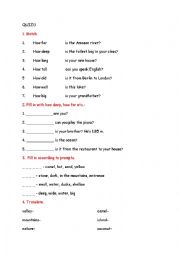 English Worksheet: How long is the Amazon river?