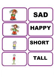 English Worksheet: Memory Game Adjective 2/2