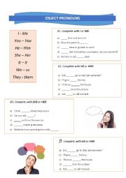 English Worksheet: OBJECT PRONOUNS